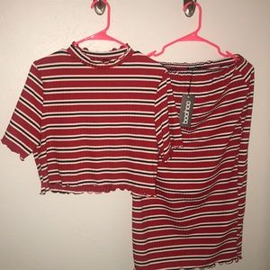 New Crop Top and Midi Skirt Set Size 16 (Boohoo)
